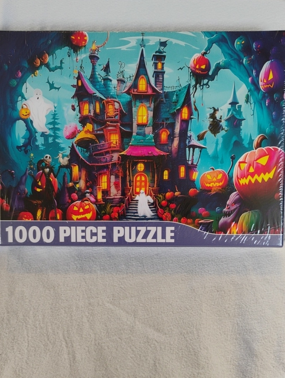 Halloween Haunted House 1000-Piece Jigsaw Puzzle - Colorful Haunted Night